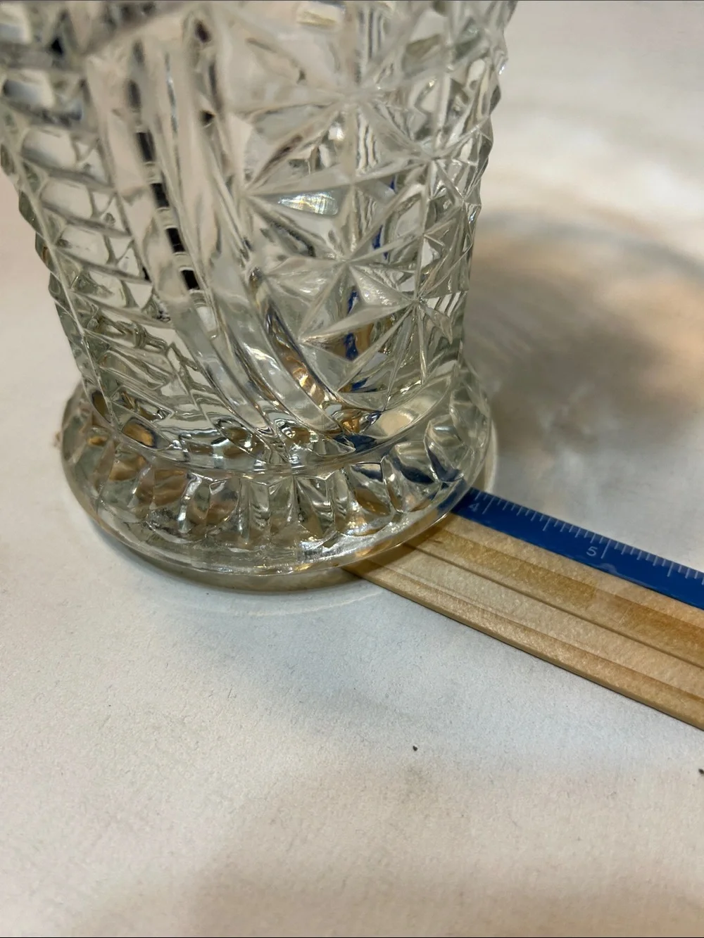 Vintage Anchor Hocking Clear Stars and Bars Glass Decorative Vase